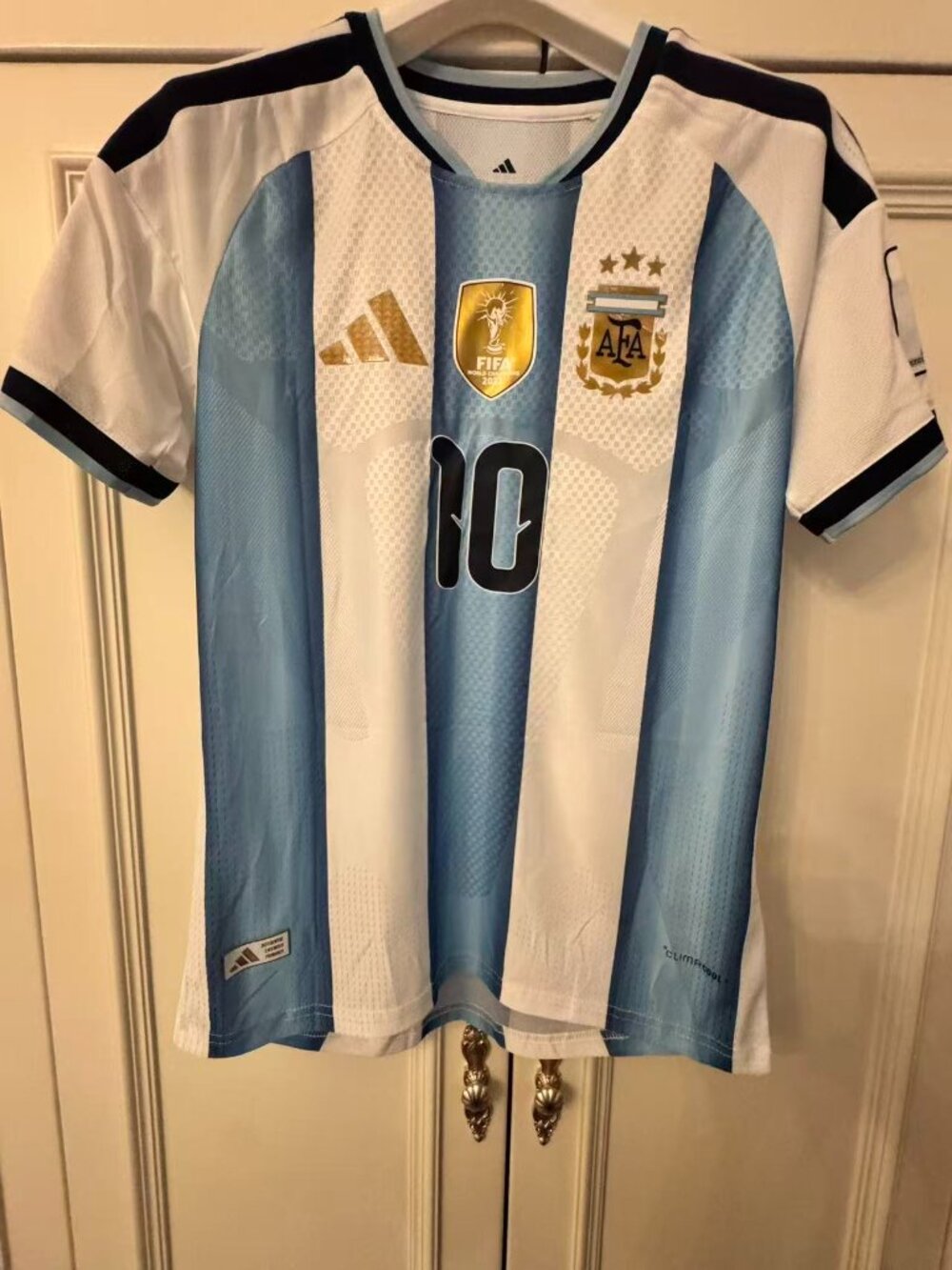 adidas Argentina Soccer Jersey Blue White Size S